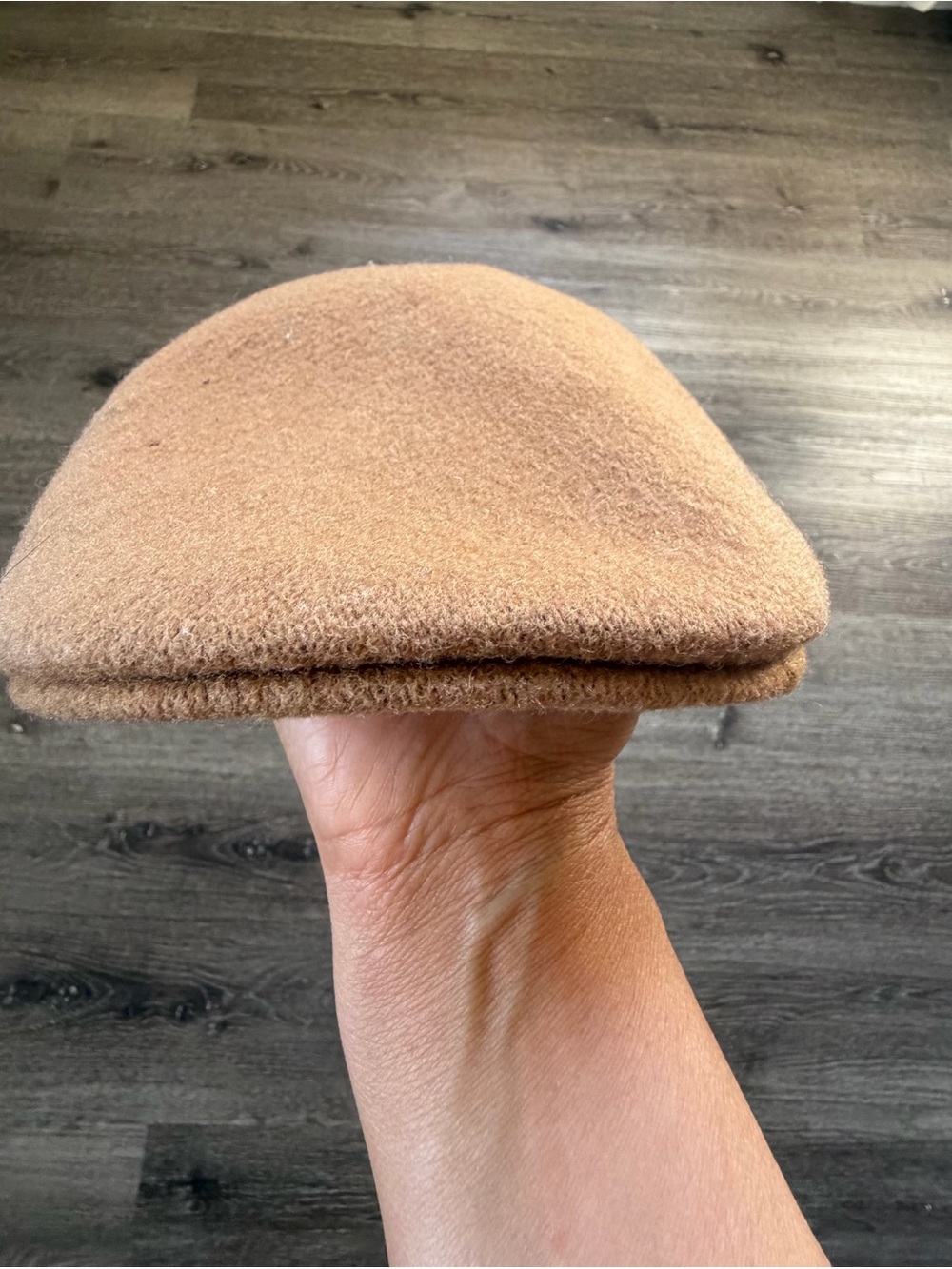 Kangol Brown Wool Blend Newsboy Cap